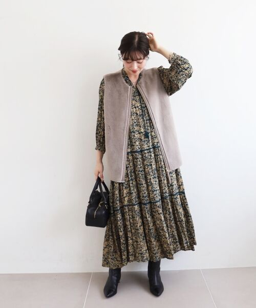 le.coeur blanc / ルクールブラン ロング・マキシ丈ワンピース | 《手洗い可能》Fanaka別注フラワープリントワンピース | 詳細2