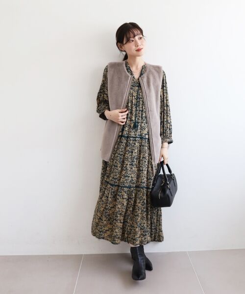 le.coeur blanc / ルクールブラン ロング・マキシ丈ワンピース | 《手洗い可能》Fanaka別注フラワープリントワンピース | 詳細3