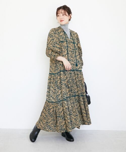 le.coeur blanc / ルクールブラン ロング・マキシ丈ワンピース | 《手洗い可能》Fanaka別注フラワープリントワンピース | 詳細6