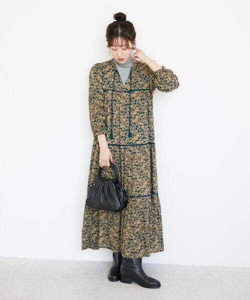 le.coeur blanc / ルクールブラン ロング・マキシ丈ワンピース | 《手洗い可能》Fanaka別注フラワープリントワンピース | 詳細8