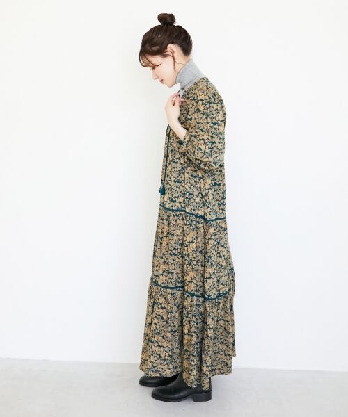 le.coeur blanc / ルクールブラン ロング・マキシ丈ワンピース | 《手洗い可能》Fanaka別注フラワープリントワンピース | 詳細9