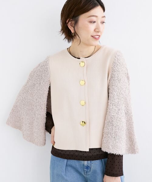 le.coeur blanc / ルクールブラン カーディガン・ボレロ | 《手洗い可能》TORRAZZO DONNA別注 フレアケープニットカーデ | 詳細10