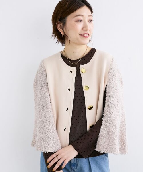 le.coeur blanc / ルクールブラン カーディガン・ボレロ | 《手洗い可能》TORRAZZO DONNA別注 フレアケープニットカーデ | 詳細12