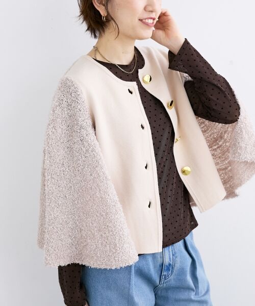 le.coeur blanc / ルクールブラン カーディガン・ボレロ | 《手洗い可能》TORRAZZO DONNA別注 フレアケープニットカーデ | 詳細14