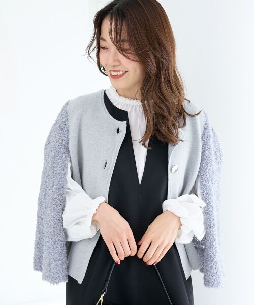 le.coeur blanc / ルクールブラン カーディガン・ボレロ | 《手洗い可能》TORRAZZO DONNA別注 フレアケープニットカーデ | 詳細2