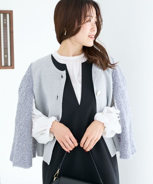 le.coeur blanc / ルクールブラン カーディガン・ボレロ | 《手洗い可能》TORRAZZO DONNA別注 フレアケープニットカーデ | 詳細4