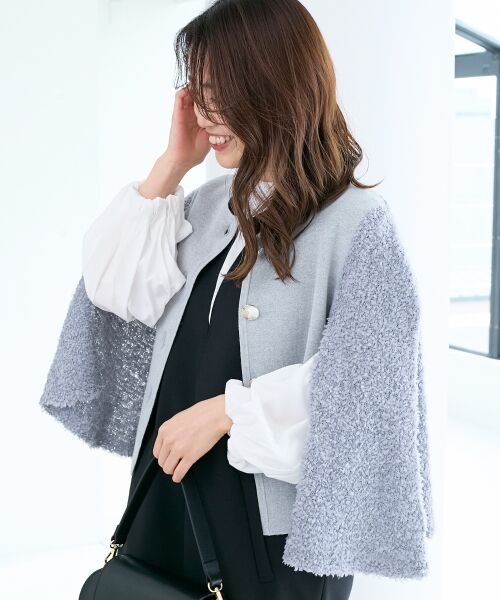 le.coeur blanc / ルクールブラン カーディガン・ボレロ | 《手洗い可能》TORRAZZO DONNA別注 フレアケープニットカーデ | 詳細5