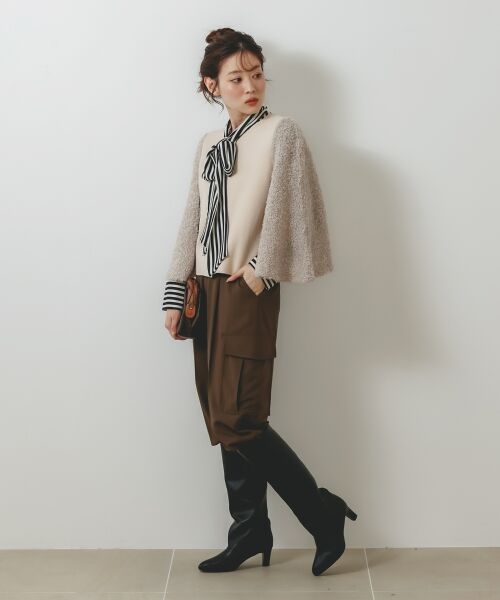 le.coeur blanc / ルクールブラン カーディガン・ボレロ | 《手洗い可能》TORRAZZO DONNA別注 フレアケープニットカーデ | 詳細9