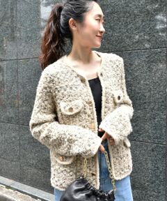 le.coeur blanc / ルクールブラン その他アウター | 《手洗い可能》TORRAZZO DONNAツイードニットジャケット