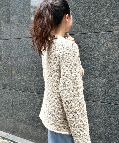 le.coeur blanc / ルクールブラン その他アウター | 《手洗い可能》TORRAZZO DONNAツイードニットジャケット | 詳細4