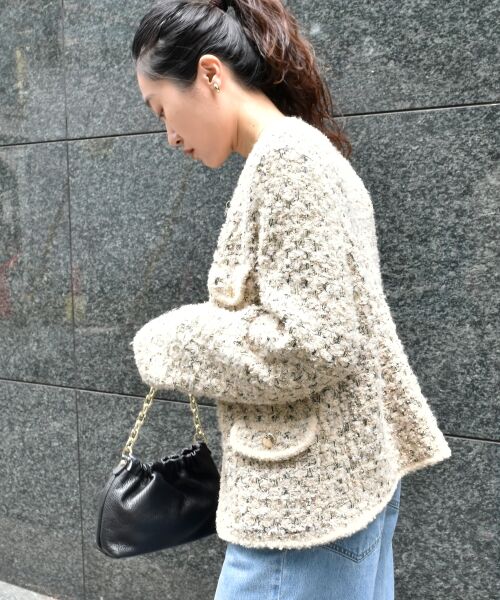 le.coeur blanc / ルクールブラン その他アウター | 《手洗い可能》TORRAZZO DONNAツイードニットジャケット | 詳細5