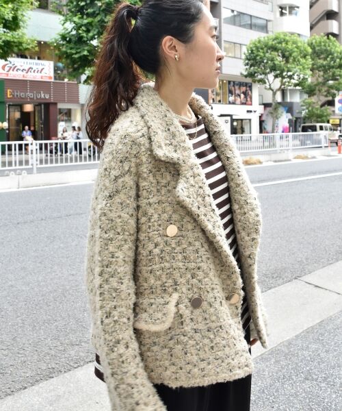 le.coeur blanc / ルクールブラン ピーコート | 《手洗い可能》TORRAZZO DONNAツイードニットPコート | 詳細11