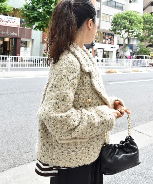 le.coeur blanc / ルクールブラン ピーコート | 《手洗い可能》TORRAZZO DONNAツイードニットPコート | 詳細13