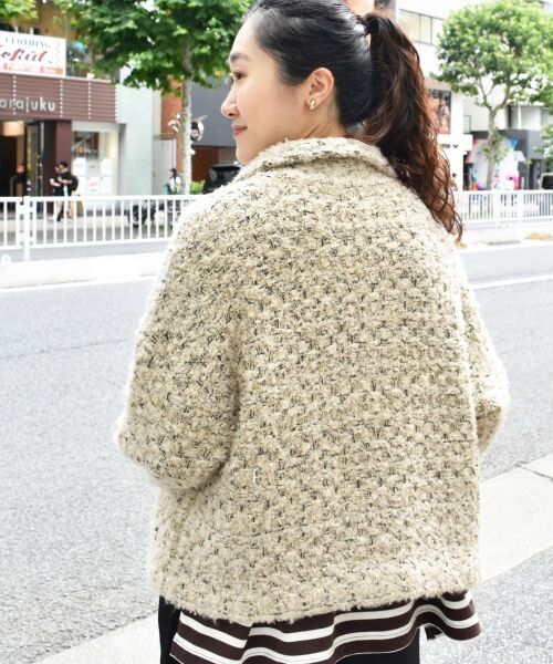 le.coeur blanc / ルクールブラン ピーコート | 《手洗い可能》TORRAZZO DONNAツイードニットPコート | 詳細14