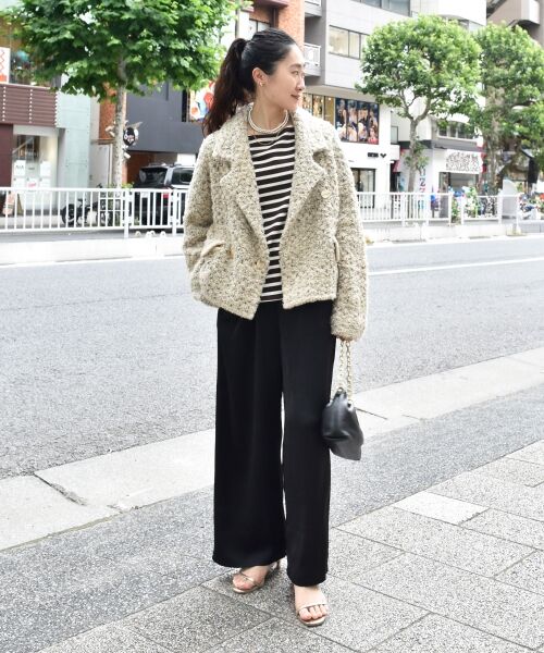 le.coeur blanc / ルクールブラン ピーコート | 《手洗い可能》TORRAZZO DONNAツイードニットPコート | 詳細16