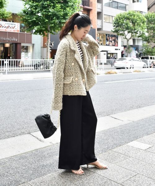 le.coeur blanc / ルクールブラン ピーコート | 《手洗い可能》TORRAZZO DONNAツイードニットPコート | 詳細18