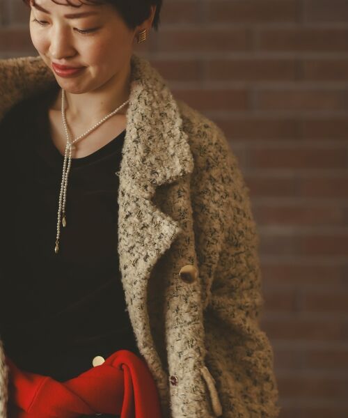 le.coeur blanc / ルクールブラン ピーコート | 《手洗い可能》TORRAZZO DONNAツイードニットPコート | 詳細21