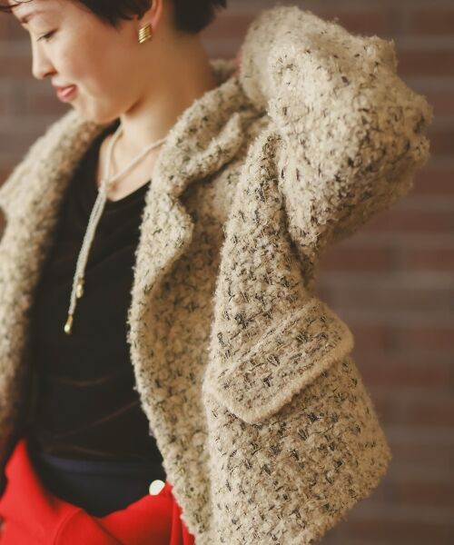 le.coeur blanc / ルクールブラン ピーコート | 《手洗い可能》TORRAZZO DONNAツイードニットPコート | 詳細22