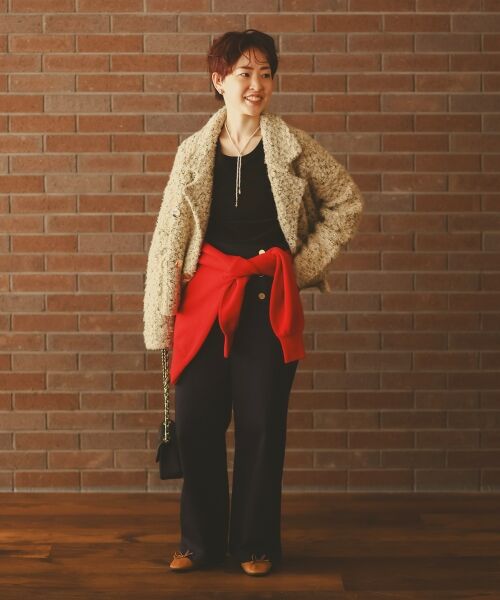 le.coeur blanc / ルクールブラン ピーコート | 《手洗い可能》TORRAZZO DONNAツイードニットPコート | 詳細25