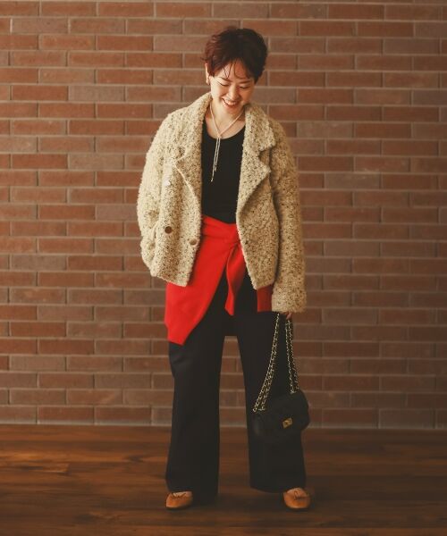 le.coeur blanc / ルクールブラン ピーコート | 《手洗い可能》TORRAZZO DONNAツイードニットPコート | 詳細26