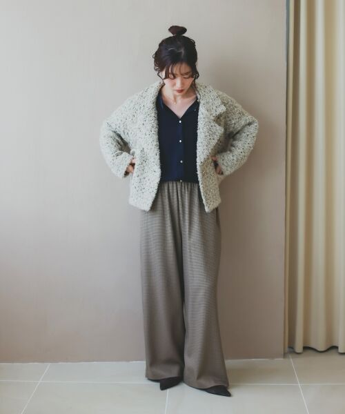 le.coeur blanc / ルクールブラン ピーコート | 《手洗い可能》TORRAZZO DONNAツイードニットPコート | 詳細29