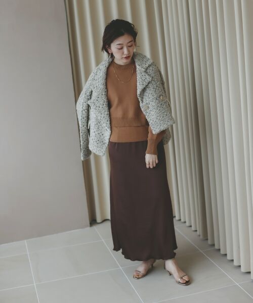 le.coeur blanc / ルクールブラン ピーコート | 《手洗い可能》TORRAZZO DONNAツイードニットPコート | 詳細30