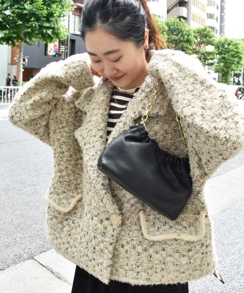 le.coeur blanc / ルクールブラン ピーコート | 《手洗い可能》TORRAZZO DONNAツイードニットPコート | 詳細7