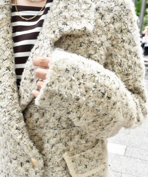 le.coeur blanc / ルクールブラン ピーコート | 《手洗い可能》TORRAZZO DONNAツイードニットPコート | 詳細8