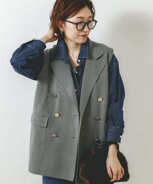 le.coeur blanc / ルクールブラン その他アウター | 《手洗い可能》TORRAZZO DONNAミラノリブニットベスト | 詳細14