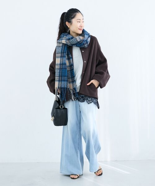 le.coeur blanc / ルクールブラン マフラー・ショール・スヌード・ストール | チェック起毛ストール | 詳細5