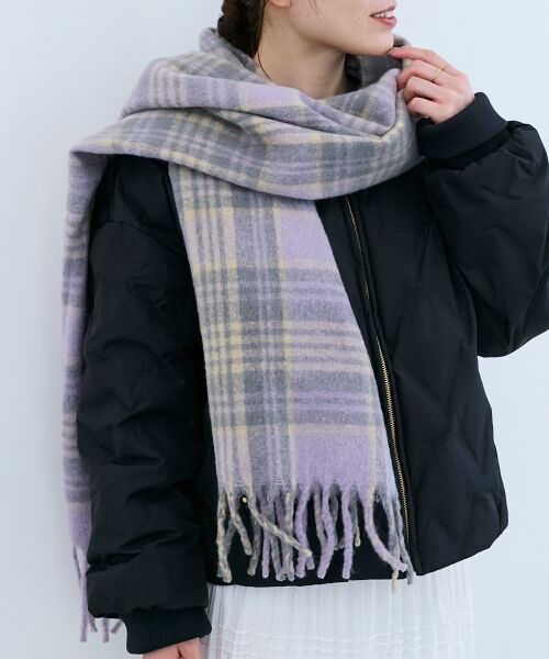 le.coeur blanc / ルクールブラン マフラー・ショール・スヌード・ストール | チェック起毛ストール | 詳細7