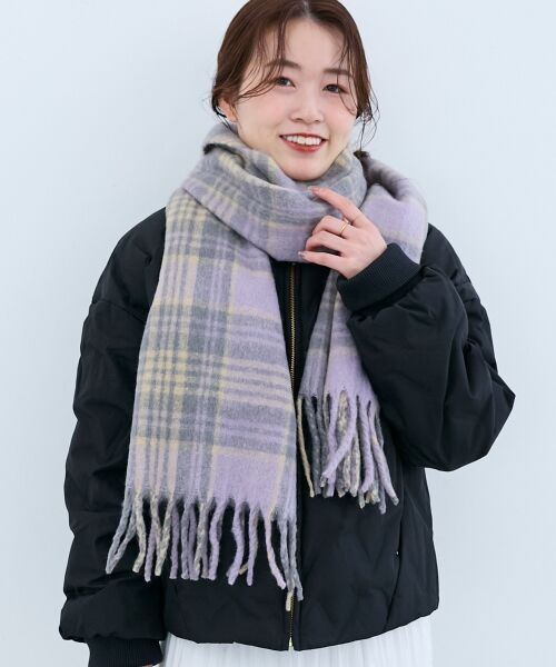 le.coeur blanc / ルクールブラン マフラー・ショール・スヌード・ストール | チェック起毛ストール | 詳細9