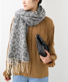 le.coeur blanc / ルクールブラン マフラー・ショール・スヌード・ストール | レオパード＆ヘリンボーン柄ストール