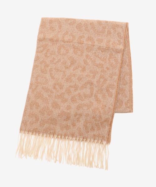 le.coeur blanc / ルクールブラン マフラー・ショール・スヌード・ストール | レオパード＆ヘリンボーン柄ストール | 詳細1