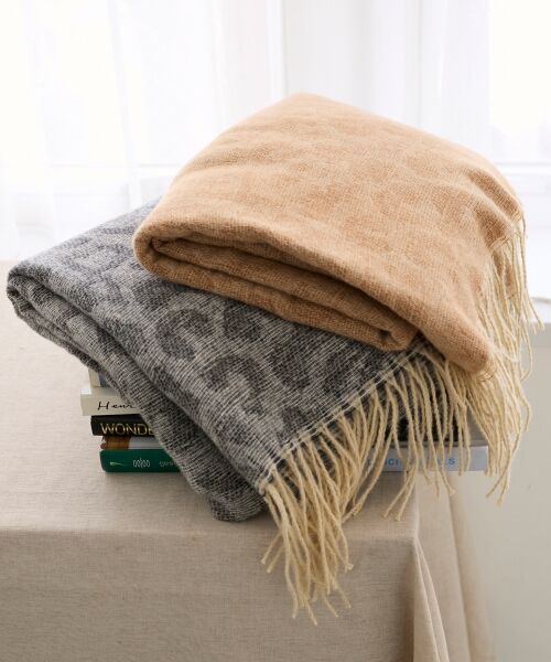 le.coeur blanc / ルクールブラン マフラー・ショール・スヌード・ストール | レオパード＆ヘリンボーン柄ストール | 詳細3