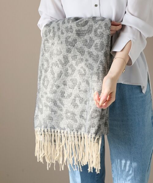 le.coeur blanc / ルクールブラン マフラー・ショール・スヌード・ストール | レオパード＆ヘリンボーン柄ストール | 詳細8