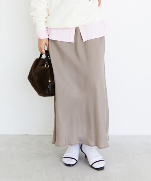 le.coeur blanc / ルクールブラン ロング・マキシ丈スカート | 《手洗い可能》キュプラフィブリルナロースカート | 詳細15