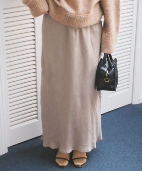 le.coeur blanc / ルクールブラン ロング・マキシ丈スカート | 《手洗い可能》キュプラフィブリルナロースカート | 詳細16