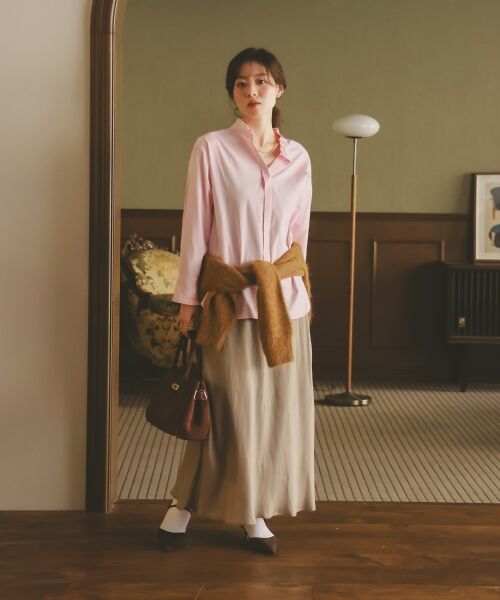 le.coeur blanc / ルクールブラン ロング・マキシ丈スカート | 《手洗い可能》キュプラフィブリルナロースカート | 詳細19