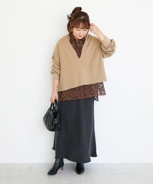 le.coeur blanc / ルクールブラン ロング・マキシ丈スカート | 《手洗い可能》キュプラフィブリルナロースカート | 詳細7