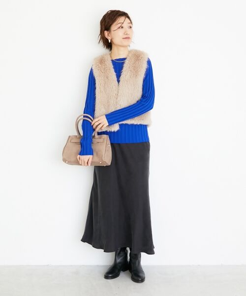 le.coeur blanc / ルクールブラン ロング・マキシ丈スカート | 《手洗い可能》キュプラフィブリルナロースカート | 詳細8