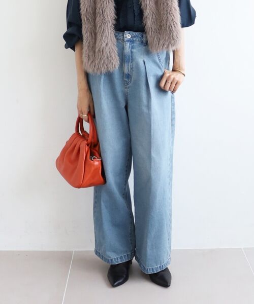 le.coeur blanc / ルクールブラン デニムパンツ | タックワイドデニムパンツ | 詳細16
