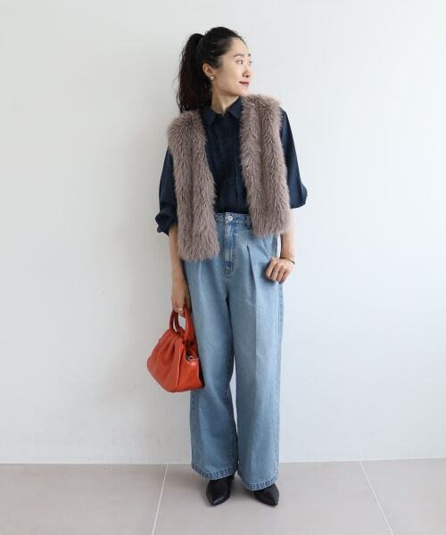 le.coeur blanc / ルクールブラン デニムパンツ | タックワイドデニムパンツ | 詳細17