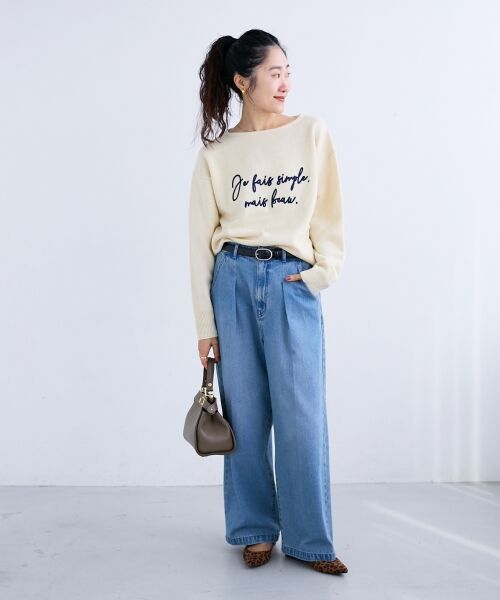 le.coeur blanc / ルクールブラン デニムパンツ | タックワイドデニムパンツ | 詳細2