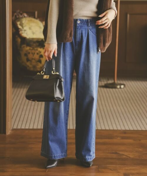 le.coeur blanc / ルクールブラン デニムパンツ | タックワイドデニムパンツ | 詳細28