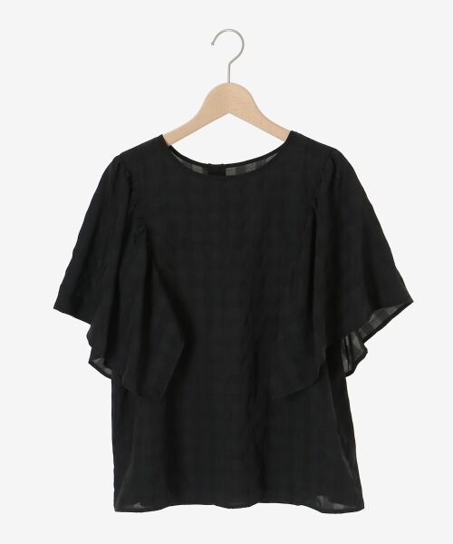 le.coeur blanc / ルクールブラン シャツ・ブラウス | 《手洗い可能》ギンガムギャザーフレアスリーブブラウス | 詳細1