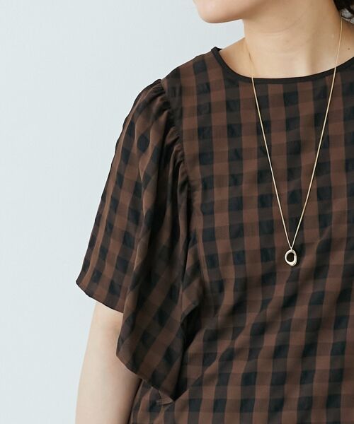 le.coeur blanc / ルクールブラン シャツ・ブラウス | 《手洗い可能》ギンガムギャザーフレアスリーブブラウス | 詳細16