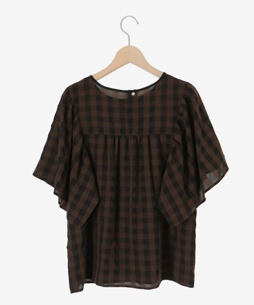 le.coeur blanc / ルクールブラン シャツ・ブラウス | 《手洗い可能》ギンガムギャザーフレアスリーブブラウス | 詳細18