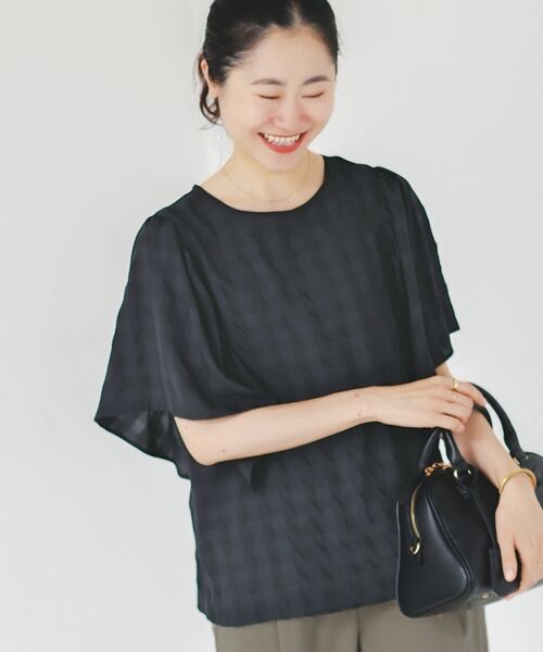 le.coeur blanc / ルクールブラン シャツ・ブラウス | 《手洗い可能》ギンガムギャザーフレアスリーブブラウス | 詳細2