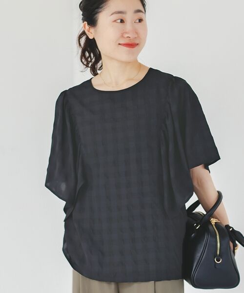 le.coeur blanc / ルクールブラン シャツ・ブラウス | 《手洗い可能》ギンガムギャザーフレアスリーブブラウス | 詳細3